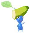 Lifelog artwork of a Blue Supermarket Decor Pikmin with Banana (Rare) decor from Pikmin Bloom.