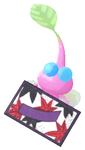 Lifelog artwork of a Winged Special Decor Pikmin with Flower Card decor from Pikmin Bloom.