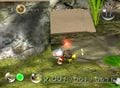 A Yellow Pikmin holding a bomb-rock, in the GameCube version of Pikmin.