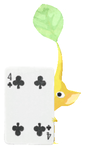 Lifelog artwork of a Yellow Special Decor Pikmin with Playing Card decor from Pikmin Bloom.