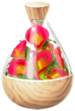 A full jar of red calla lily petals from Pikmin Bloom.
