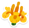 Lifelog artwork of a yellow iris from Pikmin Bloom.