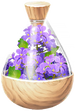 A full jar of blue canola flower petals from Pikmin Bloom.