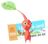 Lifelog artwork of a Red Theme Park Decor Pikmin with Theme Park Ticket decor from Pikmin Bloom.