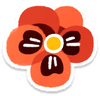 Lifelog artwork of a red pansy from Pikmin Bloom.