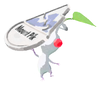 Lifelog artwork of a White Mountain Decor Pikmin with Mountain Pin Badge decor from Pikmin Bloom.