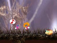 The mask cutscene in the Sizzling Precipice.
