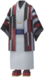 "Kimono (Gray)" Mii costume in Pikmin Bloom.
