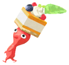 Lifelog artwork of a Red Special Decor Pikmin with Afternoon Tea decor from Pikmin Bloom.