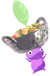 Lifelog artwork of a Purple Curry Restaurant Decor Pikmin with Curry Bowl decor from Pikmin Bloom.