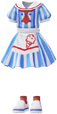 "Ice Cream Parlor Dress (Blue)" Mii costume in Pikmin Bloom.