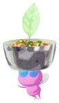 Lifelog artwork of a Winged Curry Restaurant Decor Pikmin with Curry Bowl decor from Pikmin Bloom.