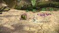 Winged Pikmin fighting a Swooping Snitchbug.