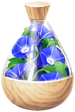A full jar of blue morning glory petals from Pikmin Bloom.