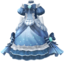 "Ball Gown (Blue)" Mii costume in Pikmin Bloom.