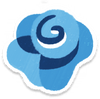 Lifelog artwork of a blue rose from Pikmin Bloom.