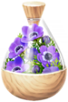A full jar of blue windflower petals from Pikmin Bloom.