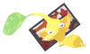 Lifelog artwork of a Yellow Special Decor Pikmin with Flower Card decor from Pikmin Bloom.