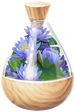 A full jar of blue water lily petals from Pikmin Bloom.