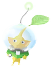 Lifelog artwork of a Yellow Special Decor Pikmin with Koppaite Space Suit decor from Pikmin Bloom.